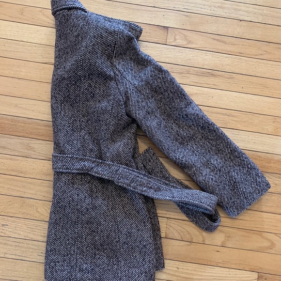 Calvin Klein Brown Tan Double Breasted Belt Coat - Picture 2 of 6